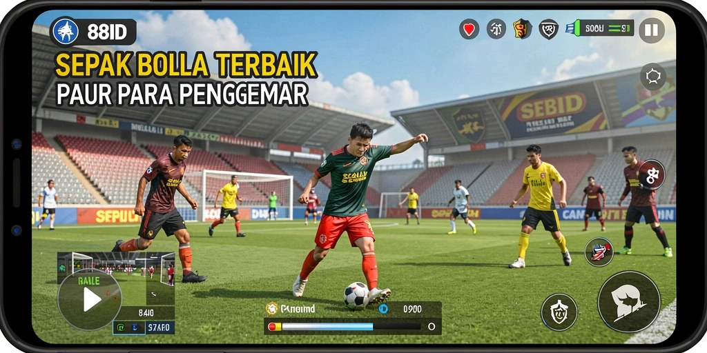 Screenshot 88ID menampilkan aksi menegangkan di lapangan sepak bola.