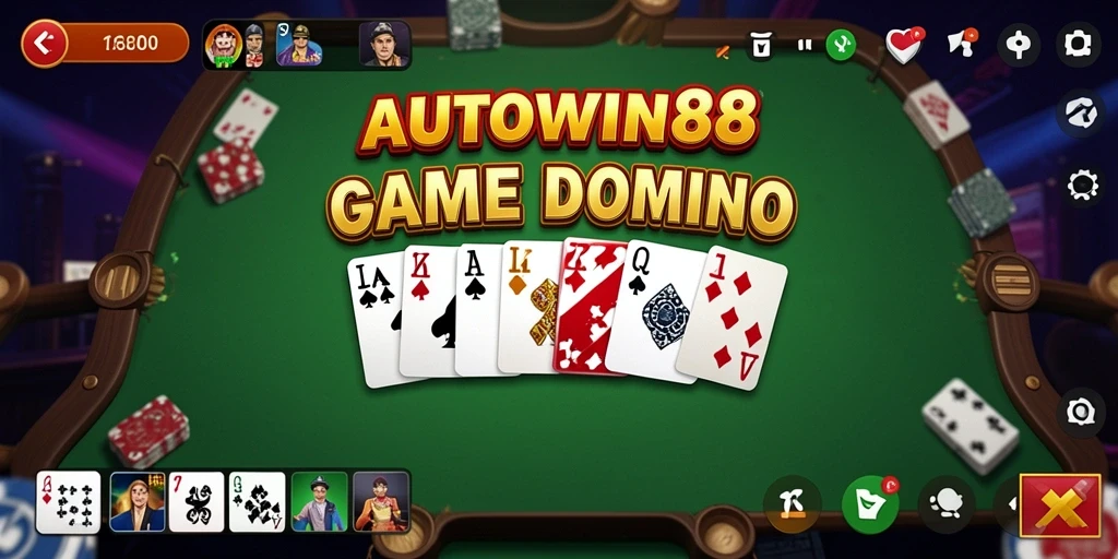 Tampilan menarik dan seru dari gameplay Domino di AUTOWIN88.