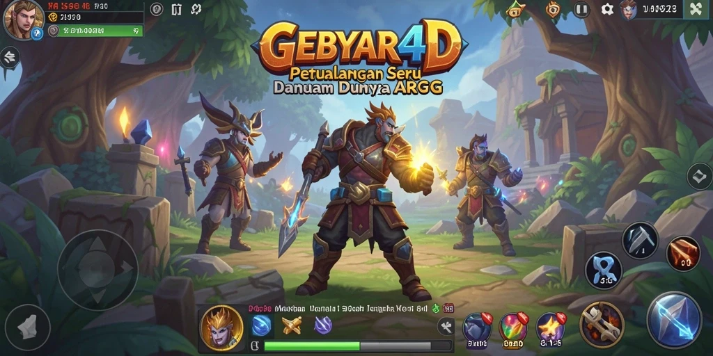 Screenshot gameplay GEBYAR4D menunjukkan aksi seru dalam pertempuran ARPG.