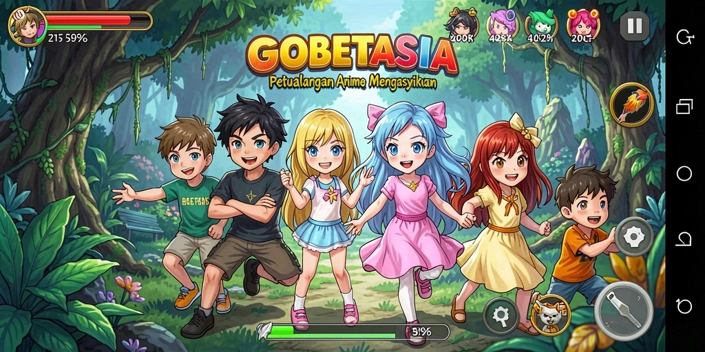 Tampilan gameplay menarik dari GOBETASIA yang menampilkan aksi seru.