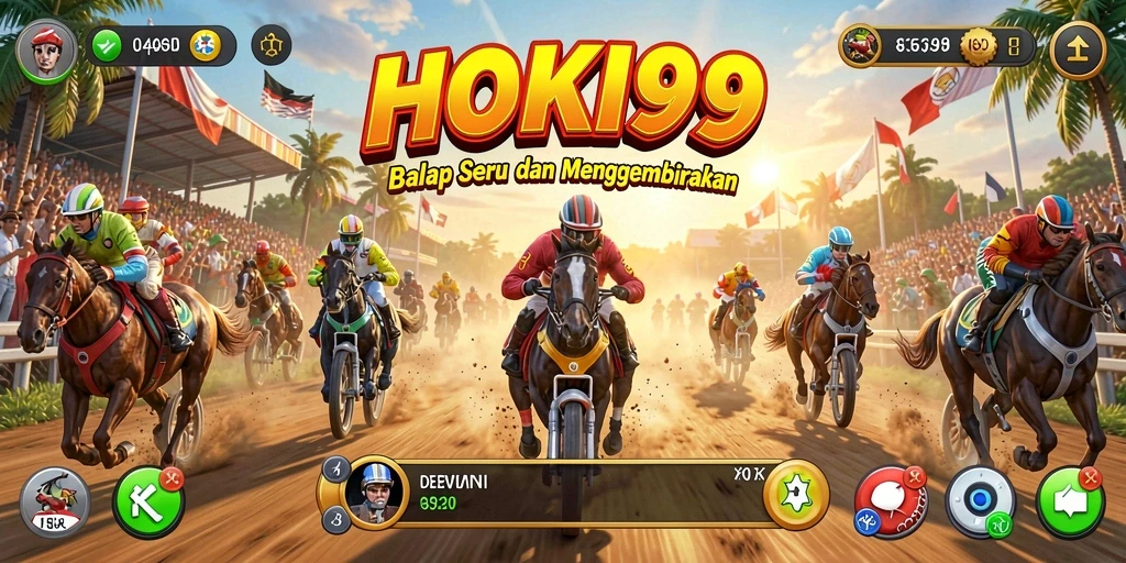 Tampilan balapan seru di HOKI99 dengan lintasan menantang.
