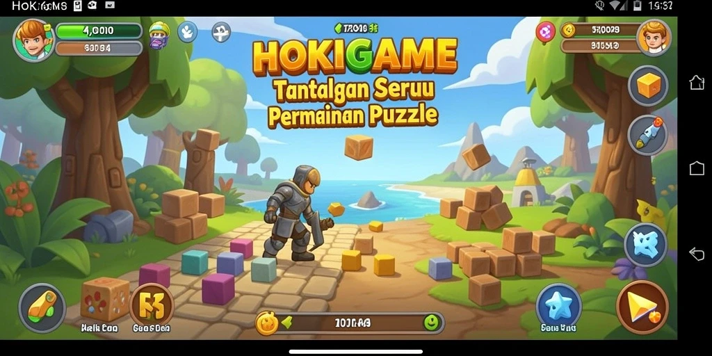 Tampilan gameplay HOKIGAME yang menampilkan berbagai teka-teki menarik.