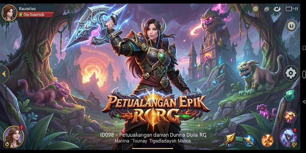 Tampilan gameplay RPG yang mendebarkan dan penuh aksi.