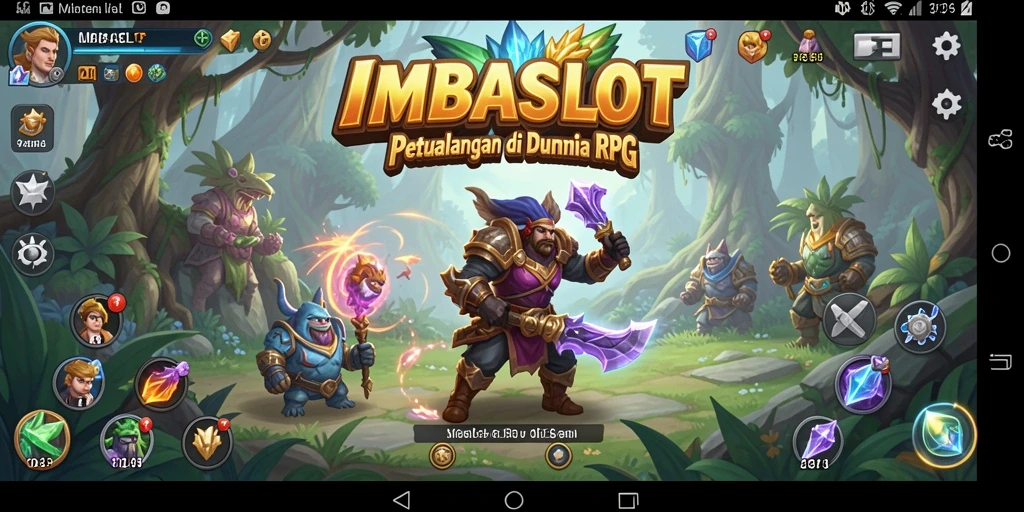 Tampilan gameplay IMBASLOT dengan pertempuran RPG yang epik.