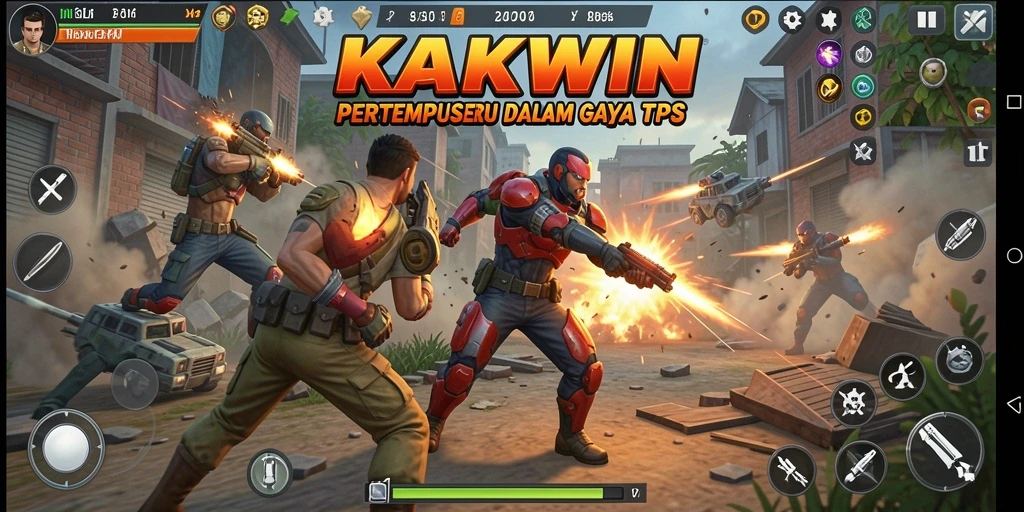 Tampilan seru saat karakter bertempur di arena TPS.