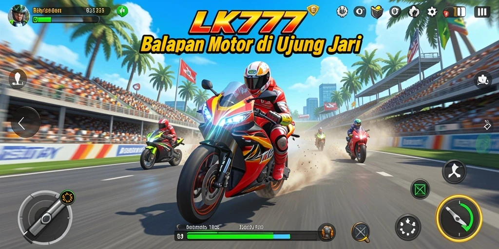 Tampilan gameplay balapan motor yang seru dan mendebarkan