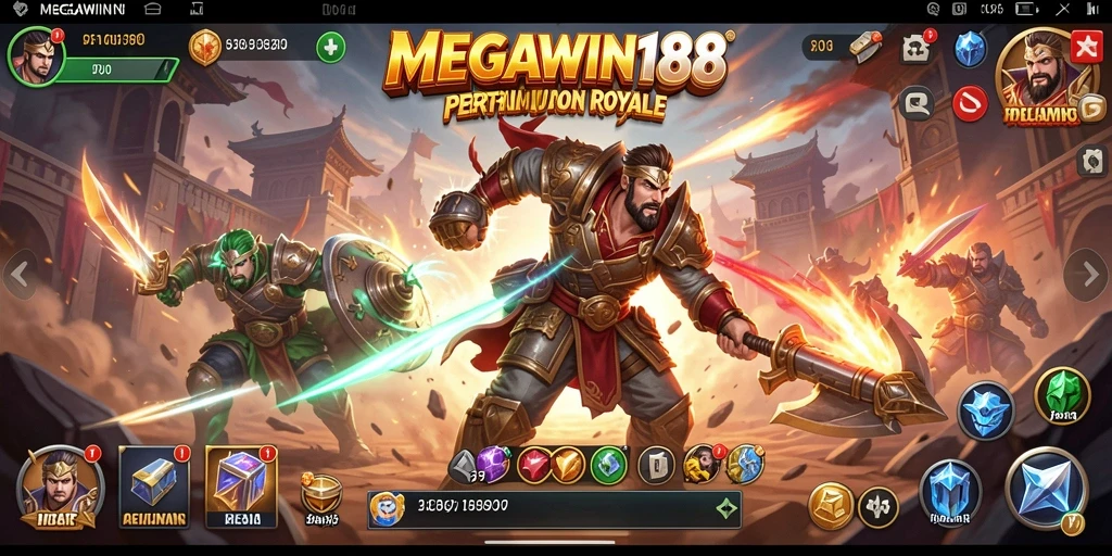 Gameplay Battle Royale yang seru dan kompetitif di MEGAWIN188.
