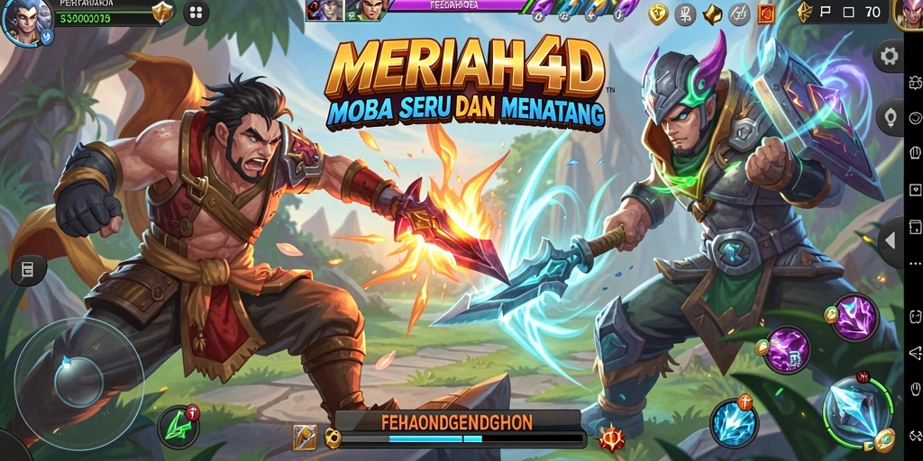 Screenshot gameplay MERIAH4D menampilkan aksi pertempuran mendebarkan.