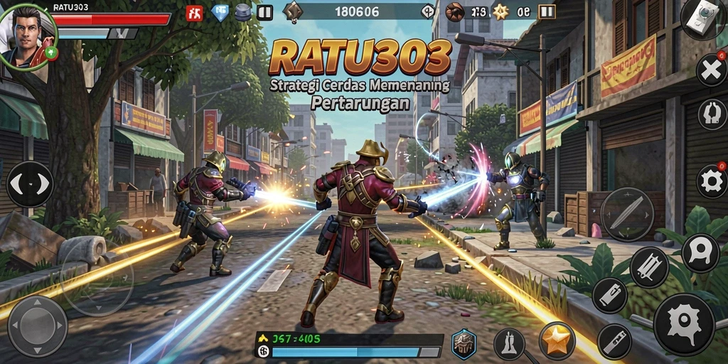Screenshot menunjukkan gameplay strategis dalam RATU303.