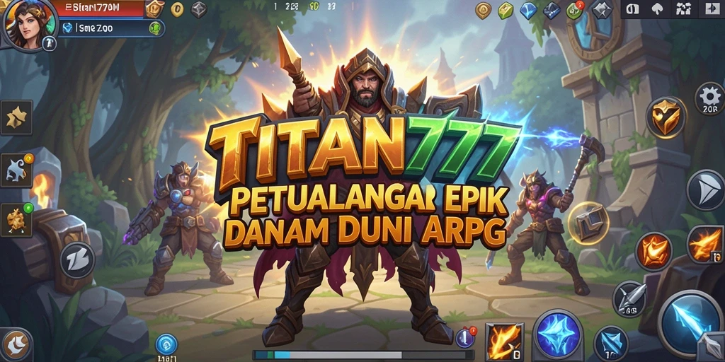 Tampilan aksi epik dalam gameplay ARPG TITAN777.