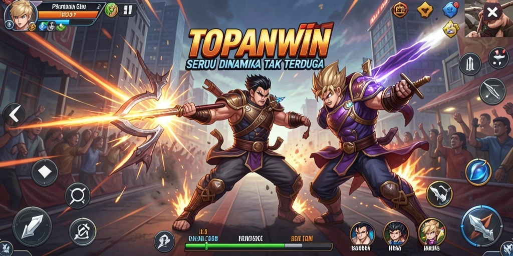 Tampilan gameplay aksi pertarungan seru di TOPANWIN.